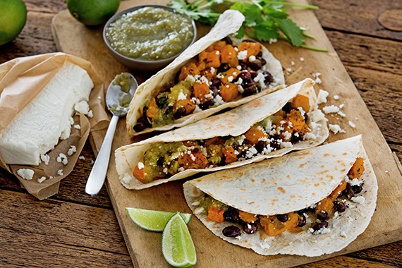 Vegetarian Bean & Roasted Butternut Squash Tacos